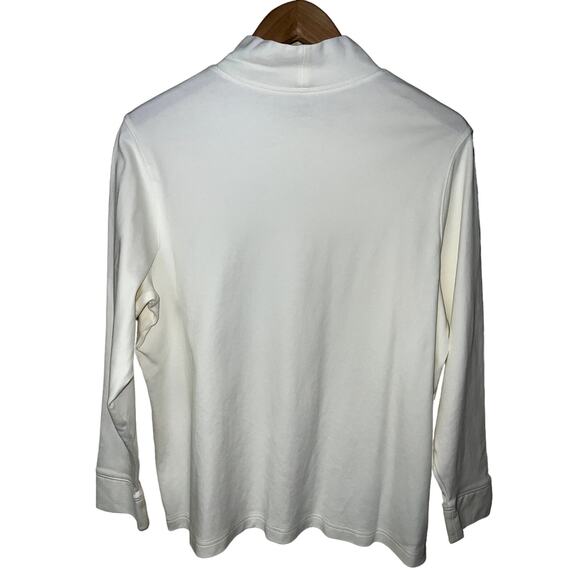 Lands' End Top Mock Neck Womens 1X Pima 100% Cotton Supima Cream Base Layer - Picture 7 of 7